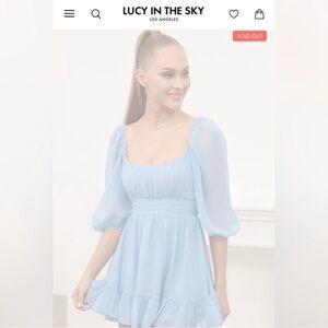 Lucy in the Sky Sky Blue Puff Sleeve Dress